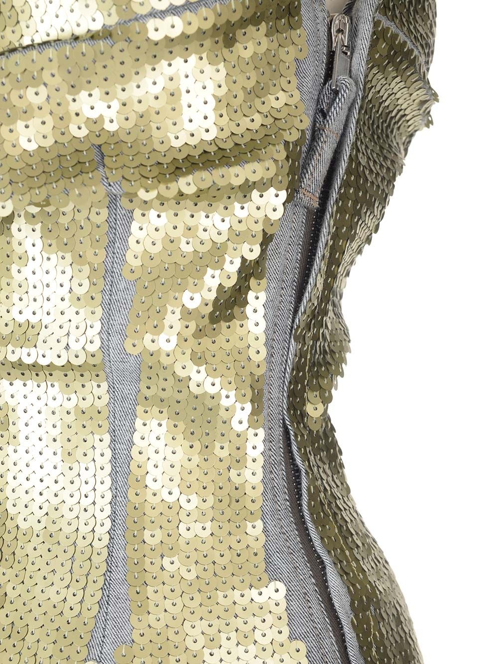 One-Sleeved Top With Sequins Tops Yellow - 3