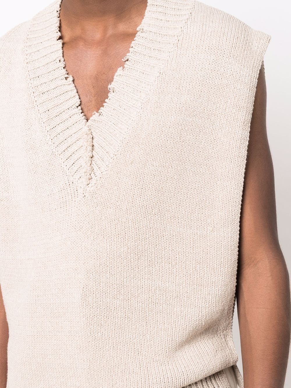 distressed-detail knit vest - 5