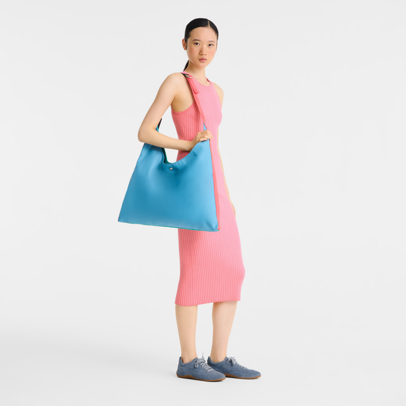 Longchamp Re-Play Shoulder bag Thunderstorm/Turquoise - Canvas outlook