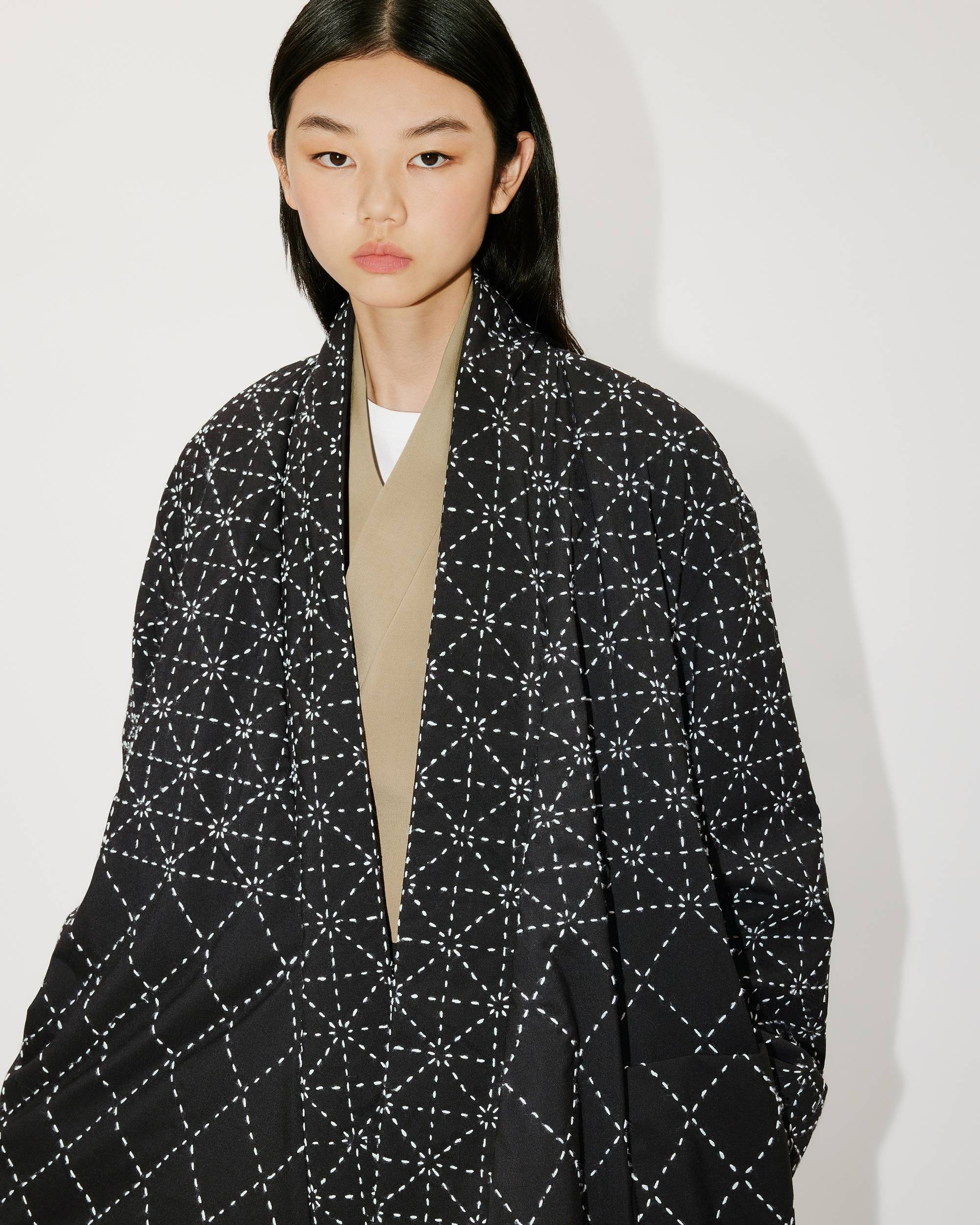 'KENZO Sashiko Stitch' genderless long hand-embroidered coat - 5
