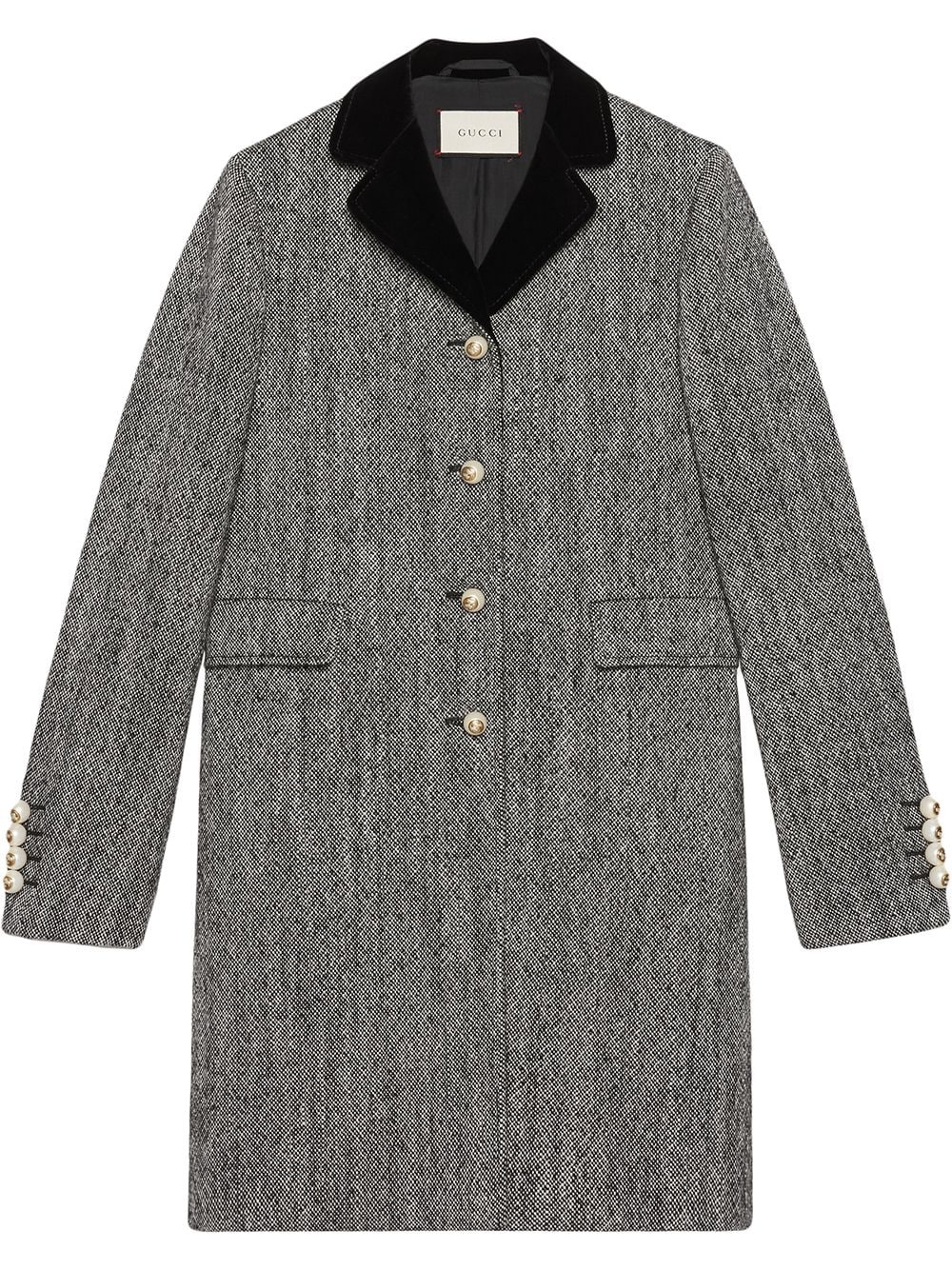 Single-breasted wool coat - 1