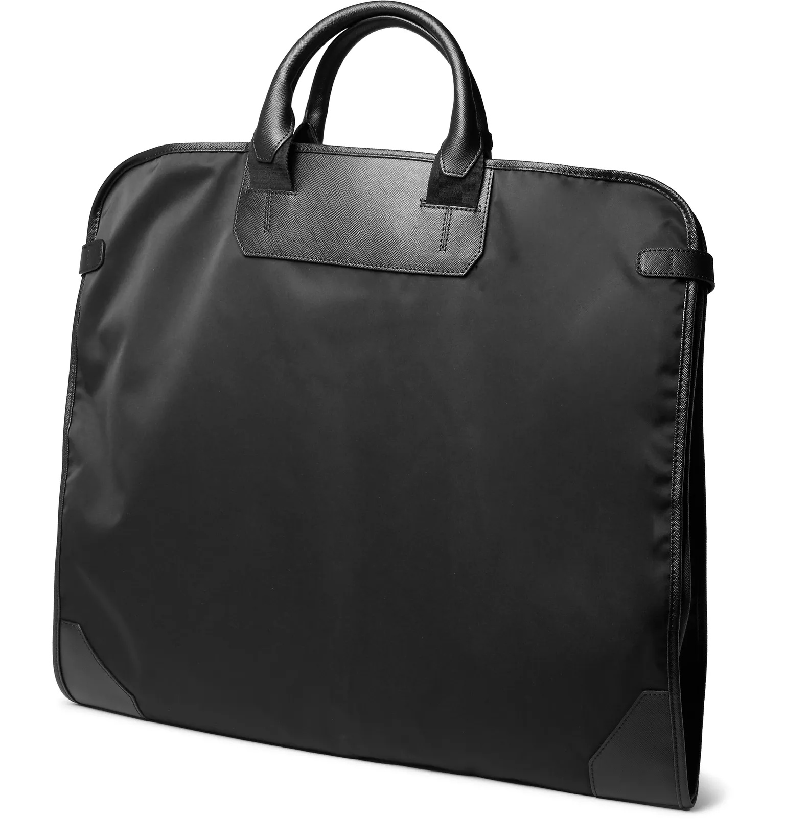 Sartorial Cross-Grain Leather-Trimmed Shell Garment Bag - 3