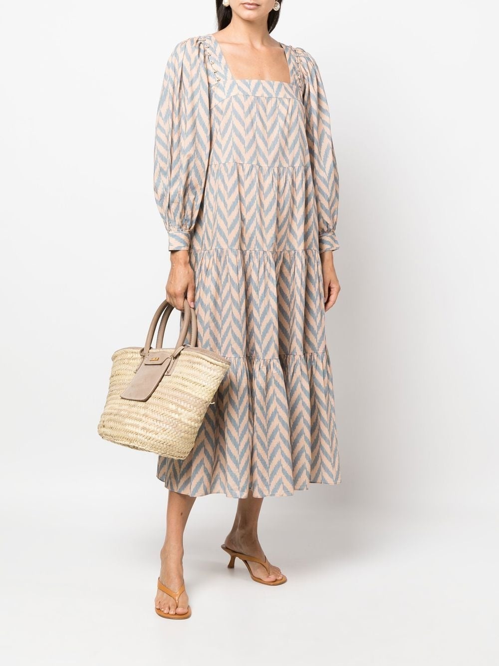 Georgina chevron-print tiered dress - 2
