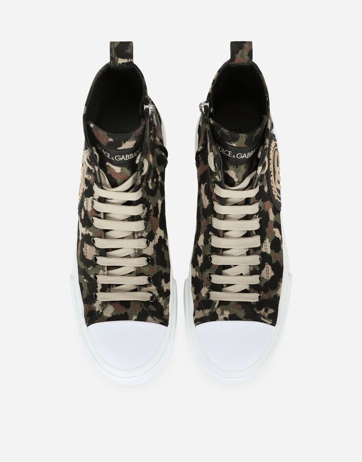 Canvas jacquard Portofino Light mid-top sneakers - 4