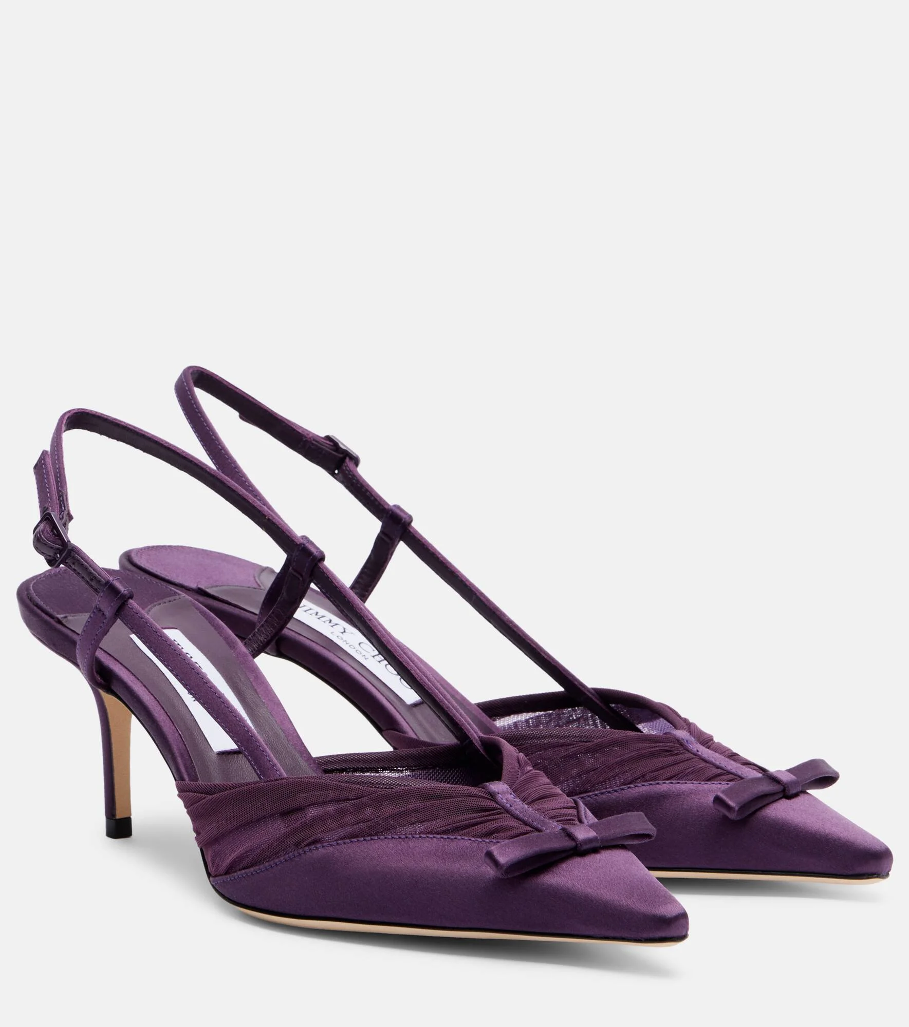 Afia 65 satin slingback pumps - 1