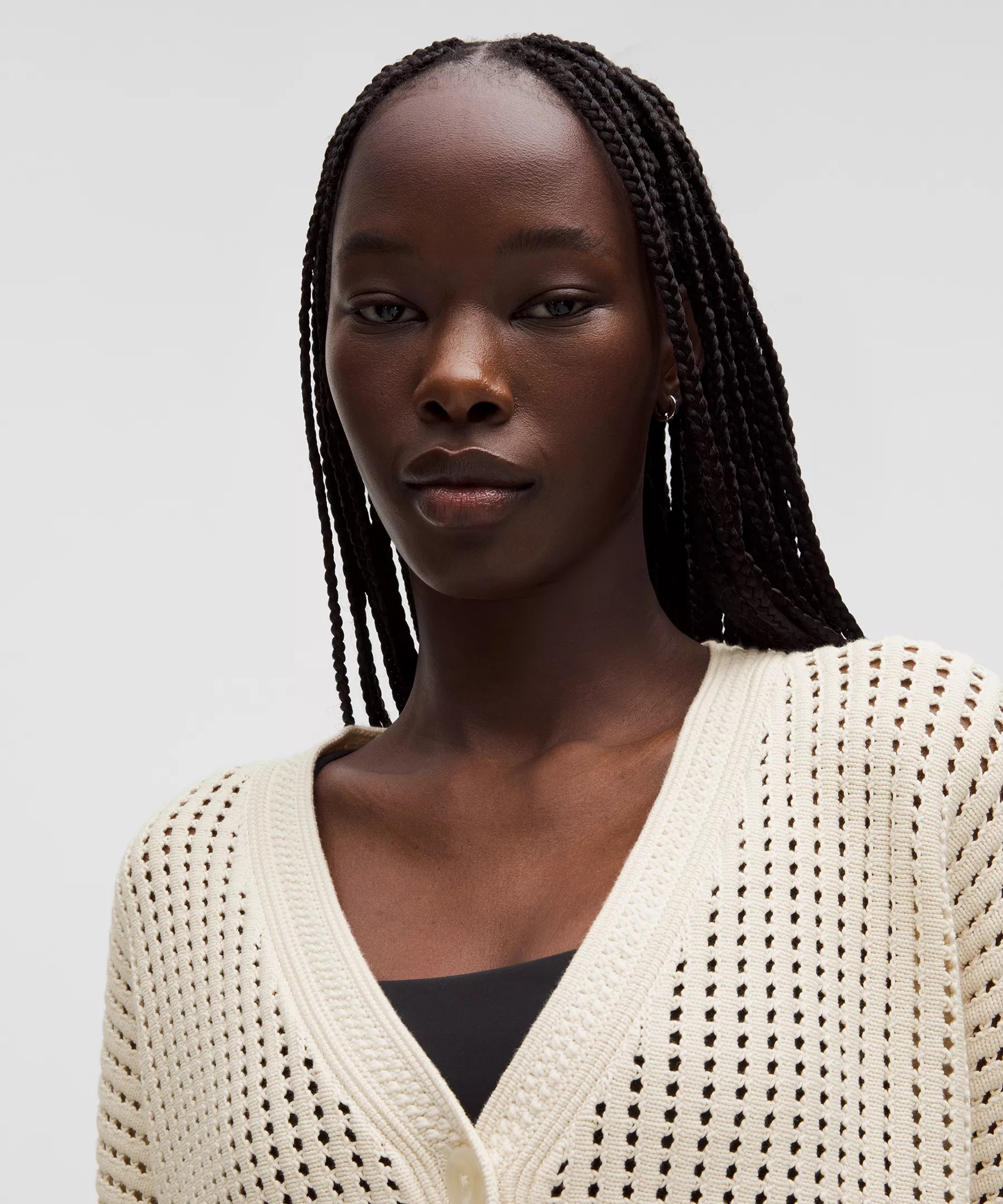 Cotton Crochet Mesh Relaxed-Fit Cardigan - 4