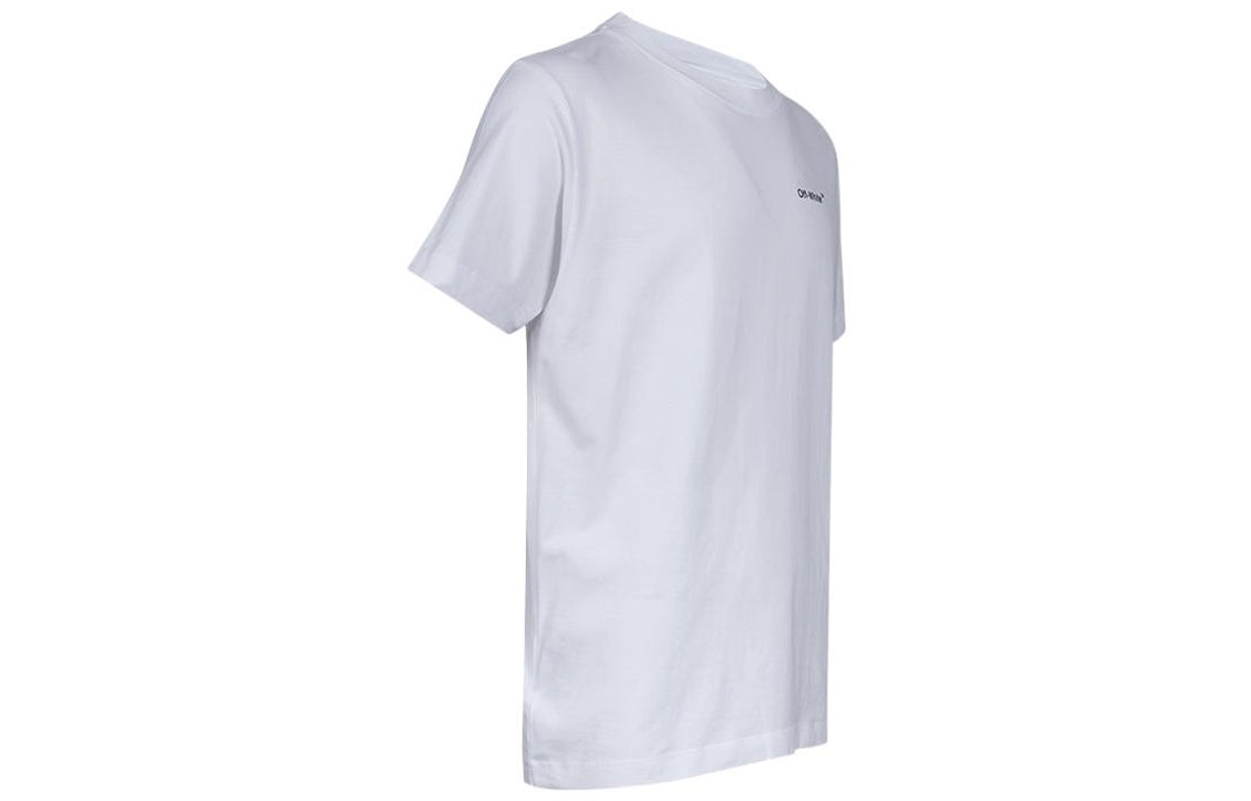 Men's Off-White SS22 Solid Color Cotton Zebra Printing Short Sleeve White T-Shirt OMAA027S22JER01001 - 3