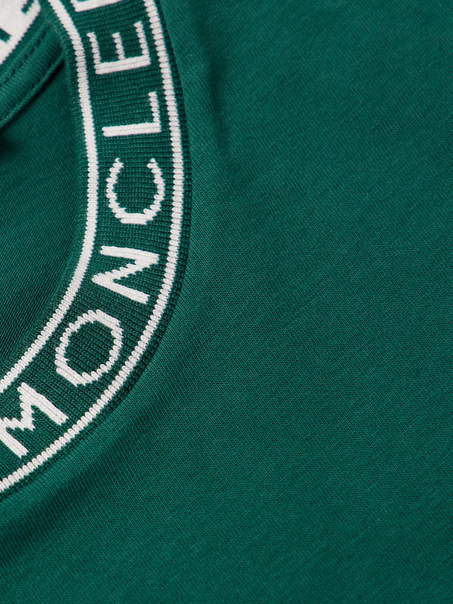 Slim-Fit Logo-Appliquéd Cotton-Jersey T-Shirt Green - 4