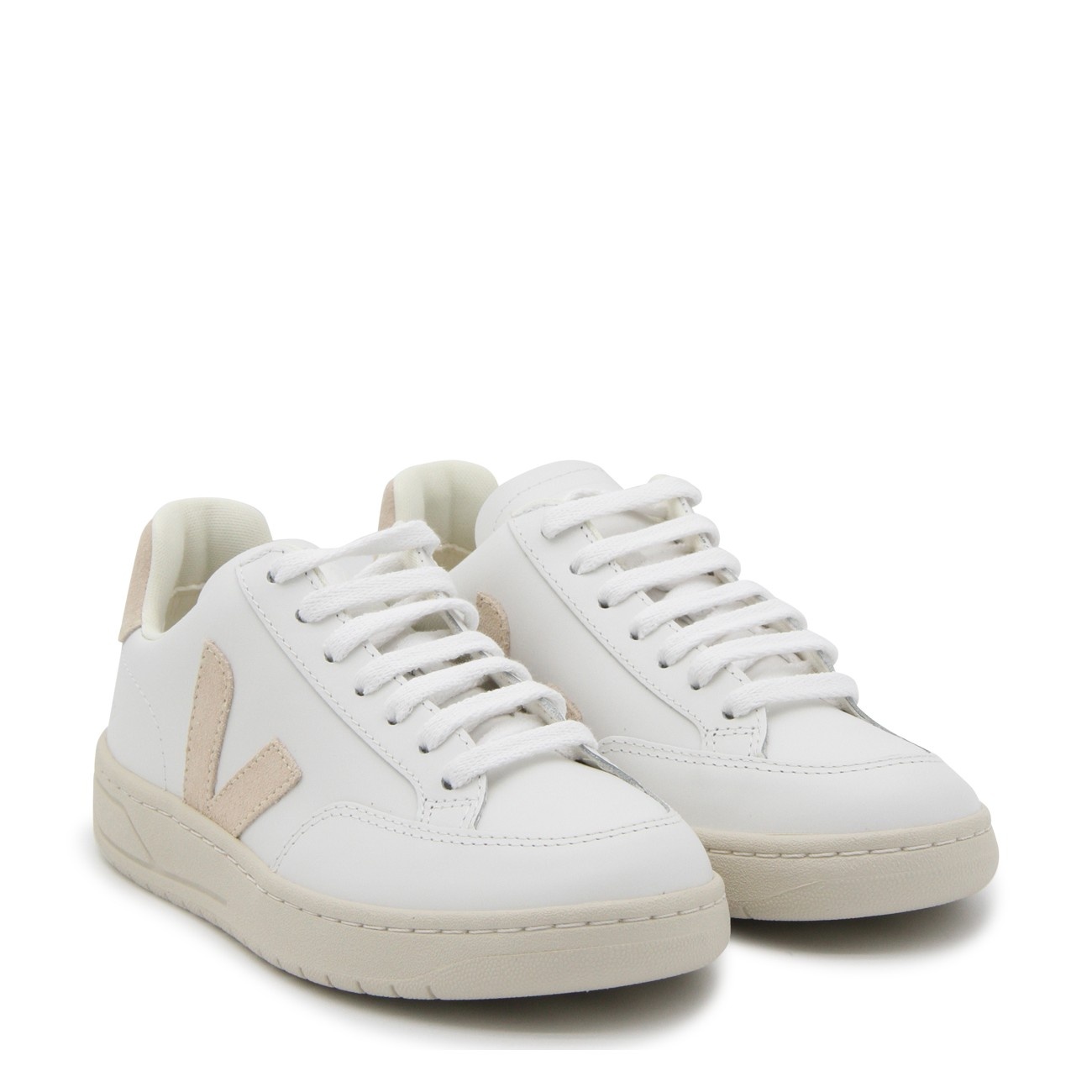 white and pink leather v - 12 sneakers - 2