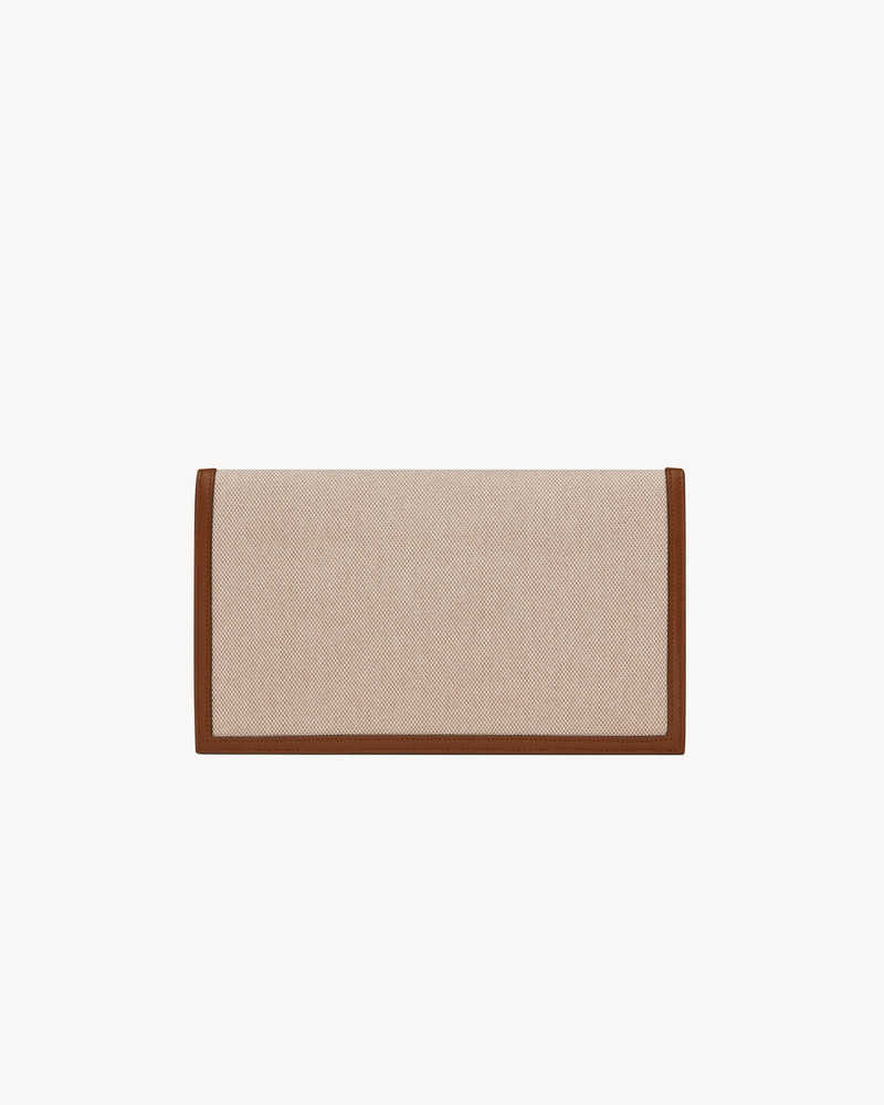 SAINT LAURENT UPTOWN POUCH IN CANVAS AND SMOOTH LEATHER outlook