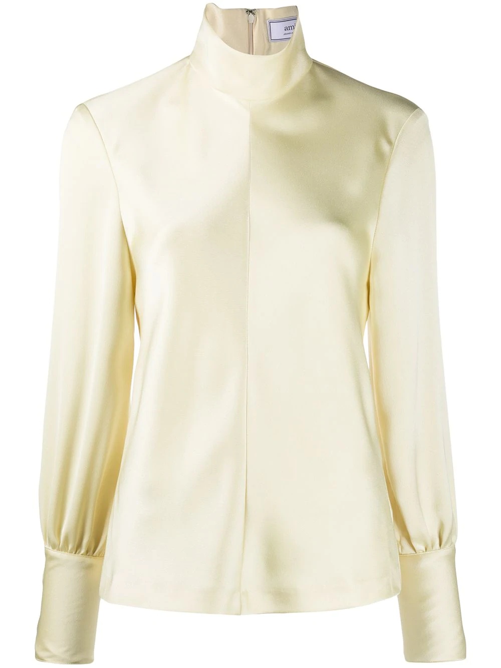 high neck satin blouse - 1