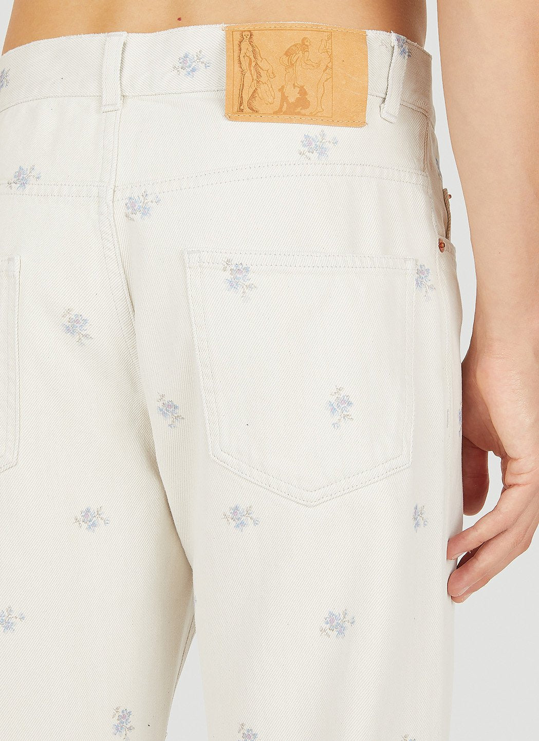 Martine Rose Men Relaxed Floral Print Jeans - 5