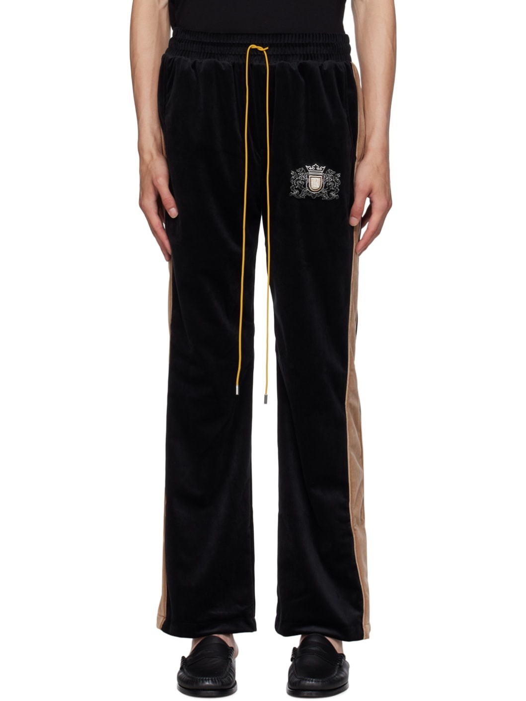 Black Embroidered Sweatpants - 1