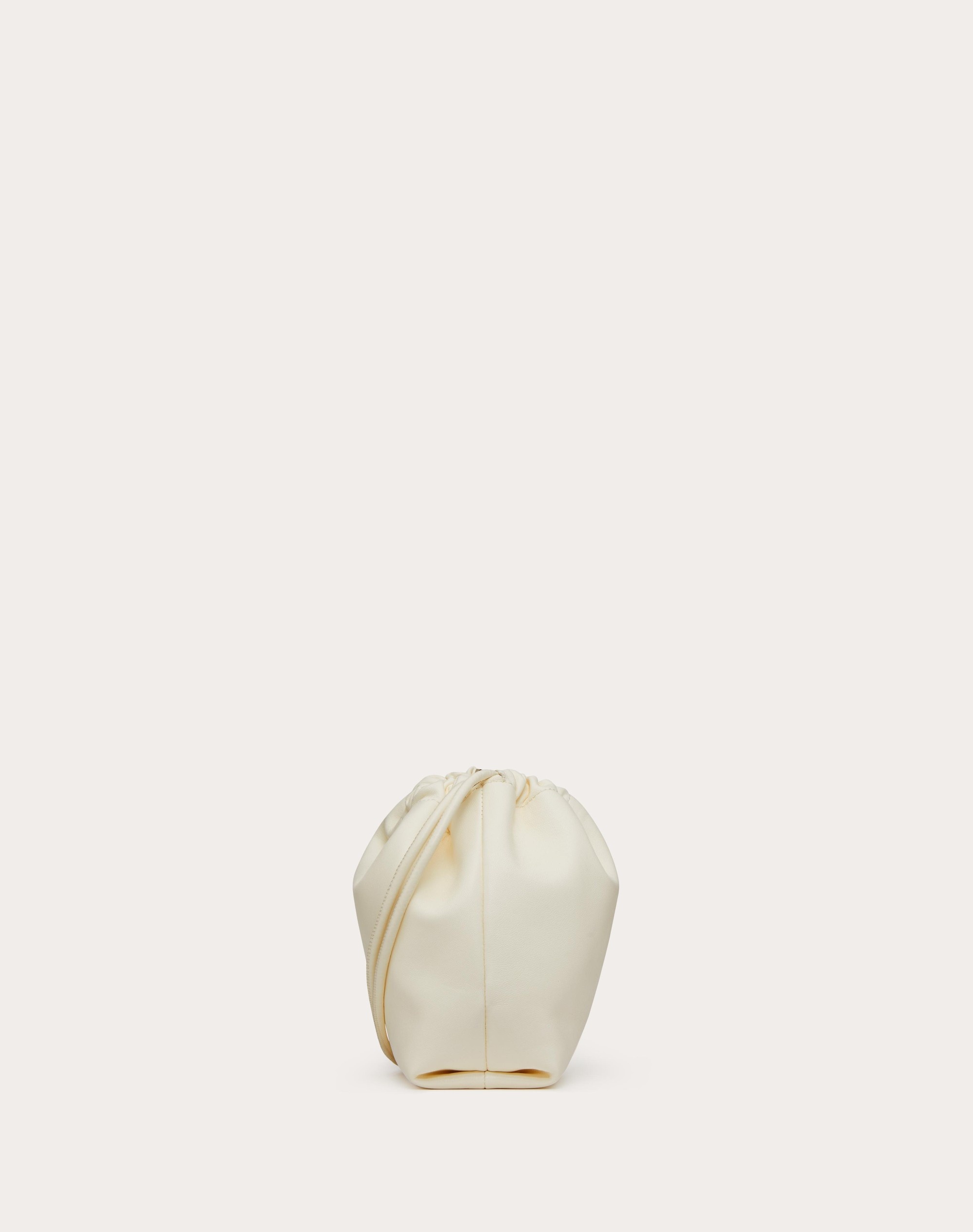 VLOGO POUF NAPPA LEATHER MINI BUCKET BAG - 4