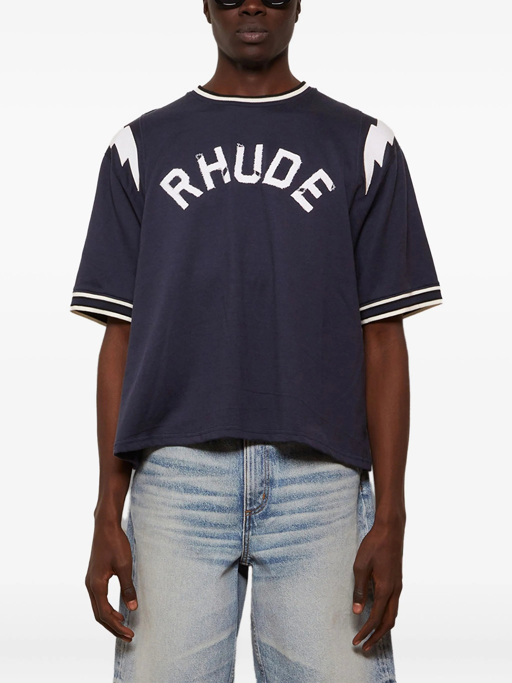 logo-detail baseball T-shirt - 3