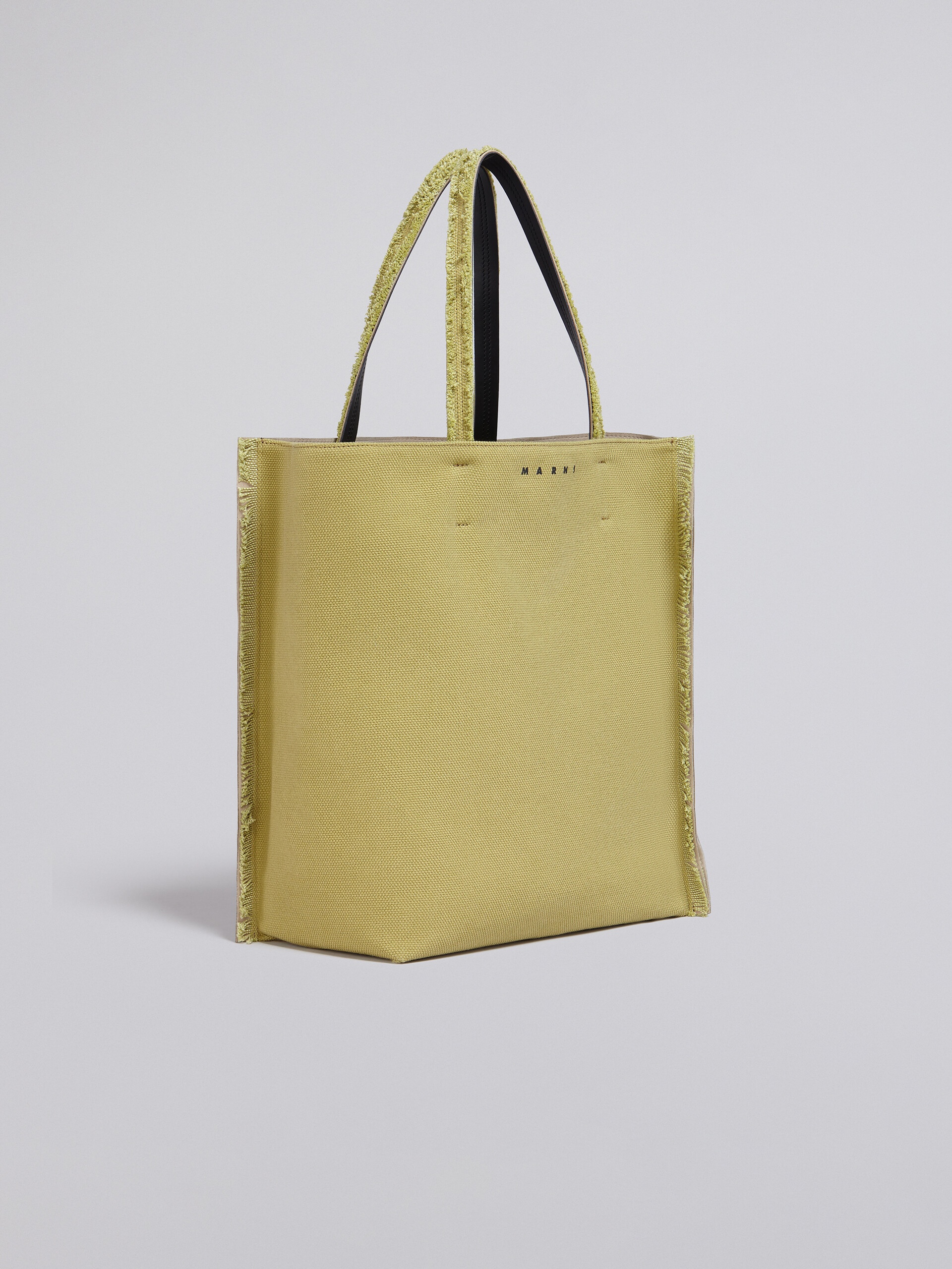 MUSEO SOFT LARGE BAG IN GREEN LEATHER AND CANVAS - 6