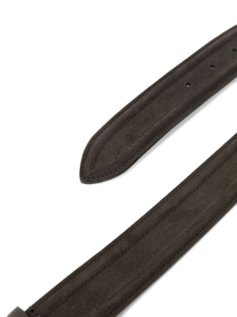 Canali square-buckle leather belt outlook