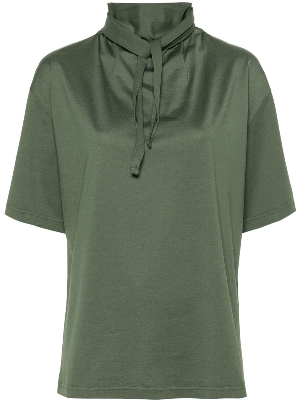 tie-fastening cotton T-shirt - 1