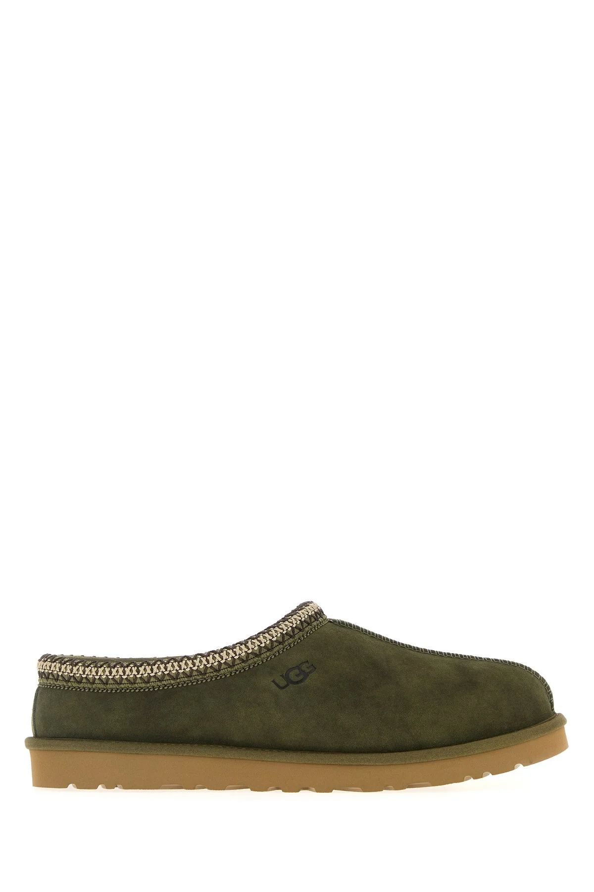 Olive green suede Tasman slippers - 1