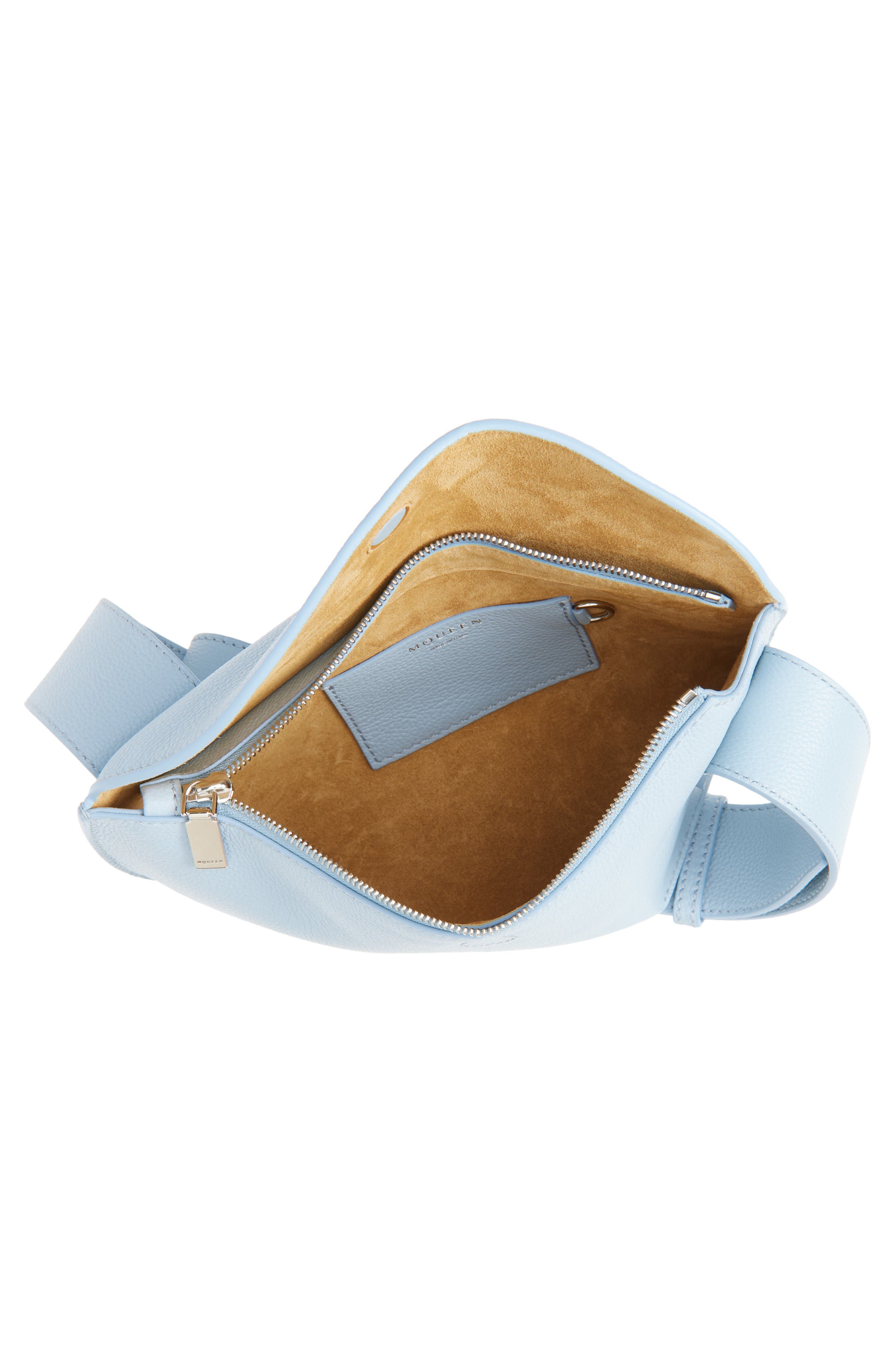 McQueen T-Bar Sling Asymmetric Leather Crossbody Bag in Shirting Blue/Silver at Nordstrom - 5
