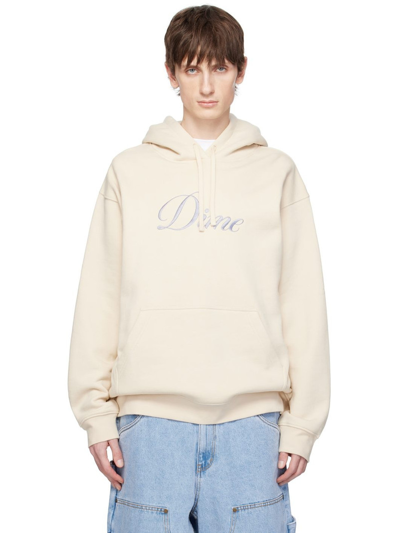 Beige Cursive Logo Hoodie - 1
