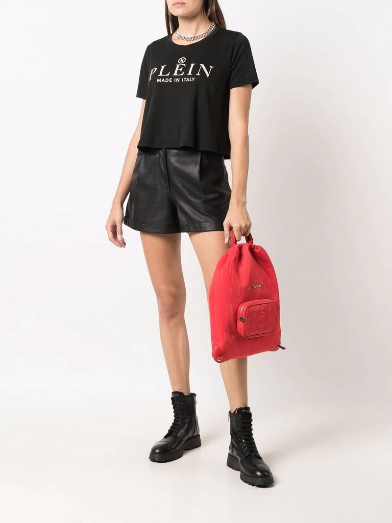 PHILIPP PLEIN Iconic Plein short-sleeve cropped T-shirt outlook