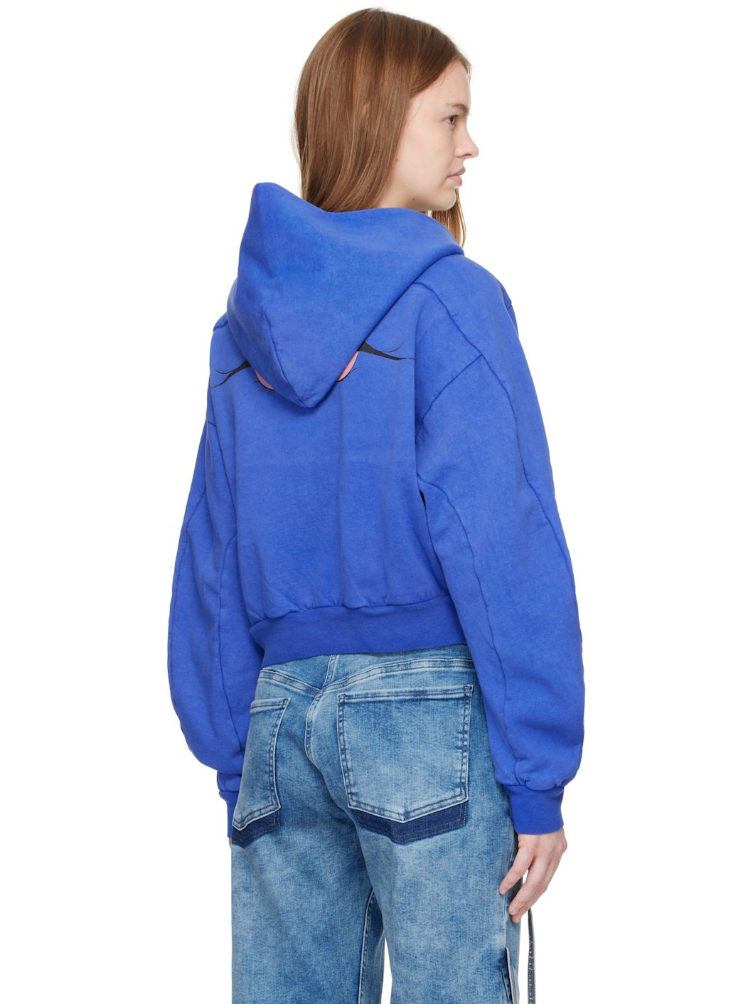 Blue Multiline Zip Hoodie - 3