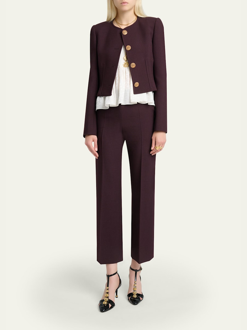 Chloé Lower Impact Wool Crepe Straight-Leg Ankle Pants outlook