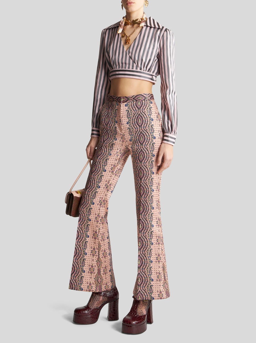 FLARED JACQUARD TROUSERS - 3