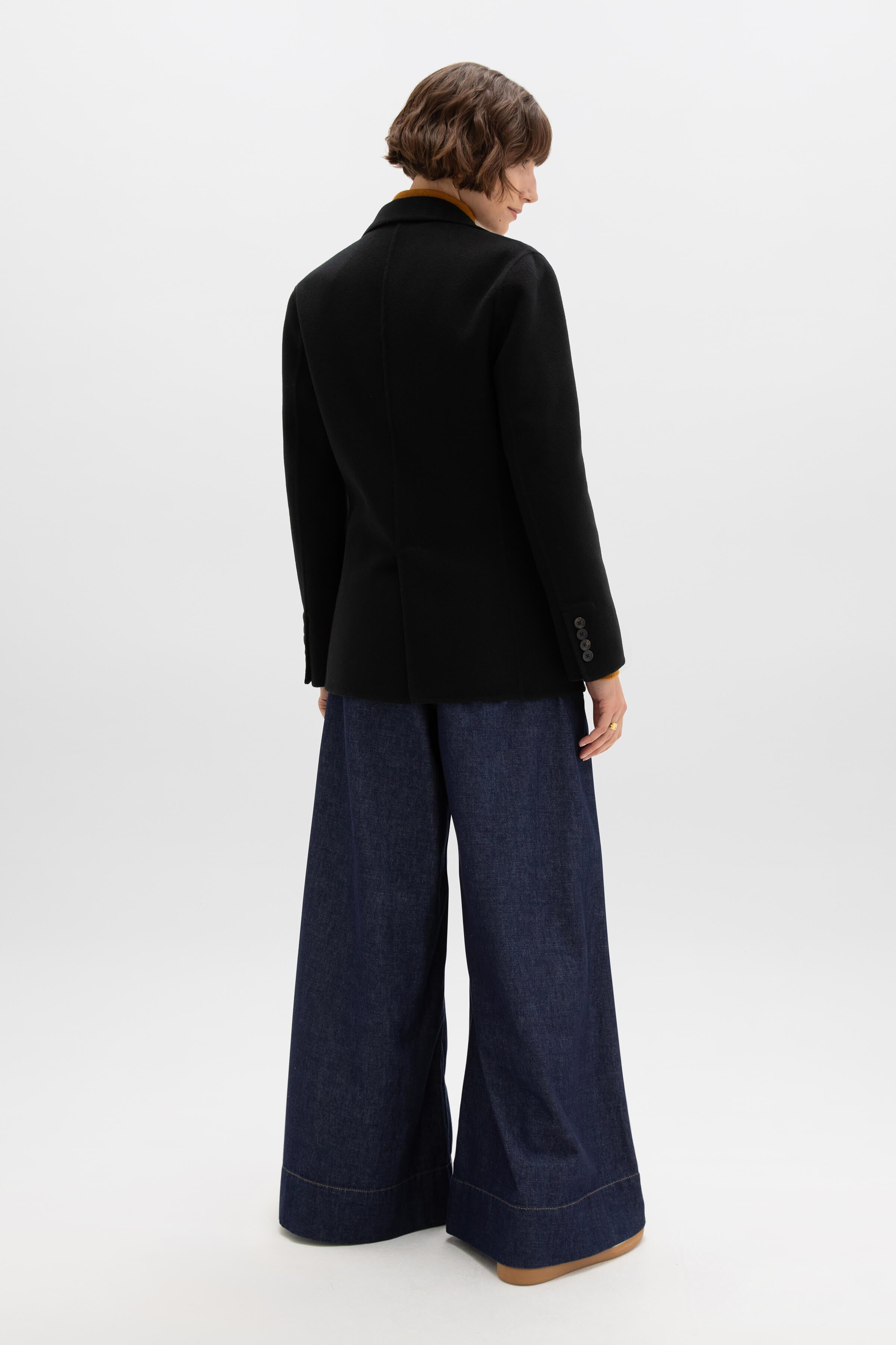 Classic Black Cashmere Blazer - 5