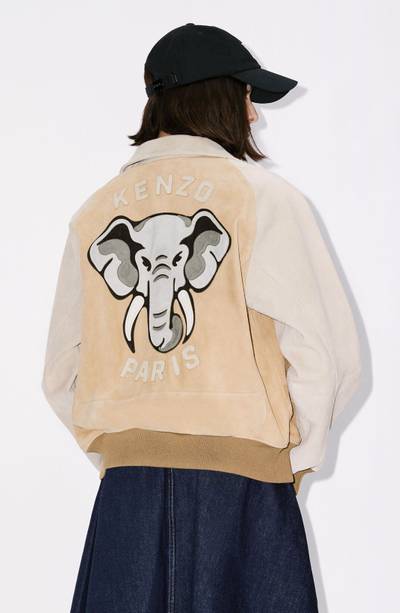 KENZO 'KENZO Elephant' Varsity suede jacket outlook