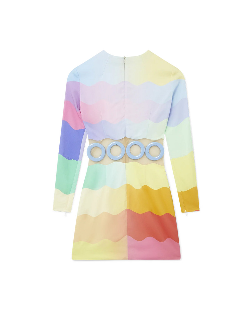 CASABLANCA Rainbow Wave Cut-Out Mini Dress outlook