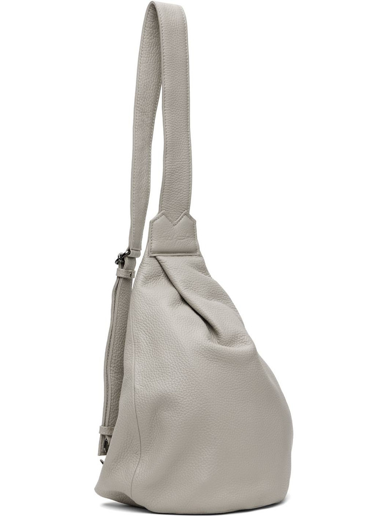 Yohji Yamamoto Gray Tuck Sling Small Bag outlook
