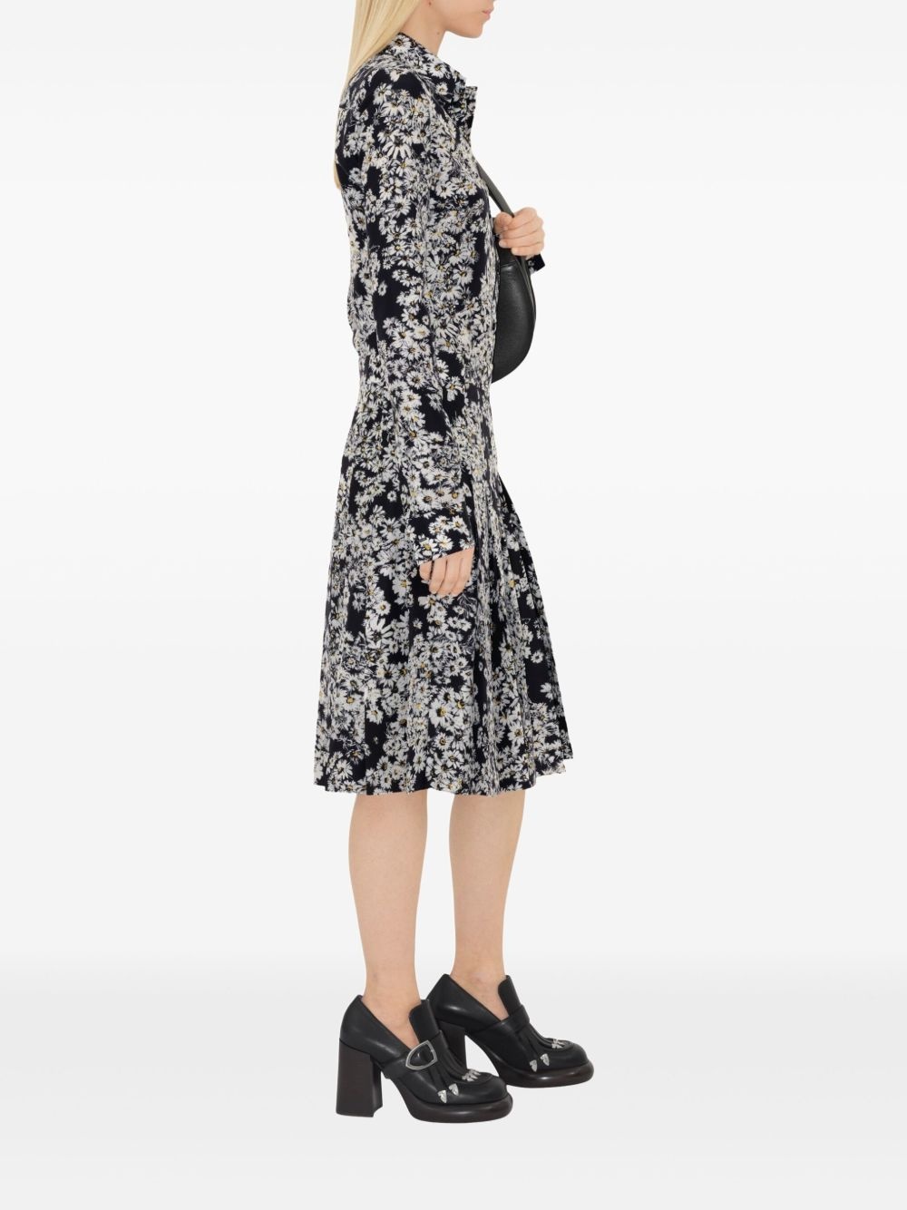 daisy-print silk shirt - 3