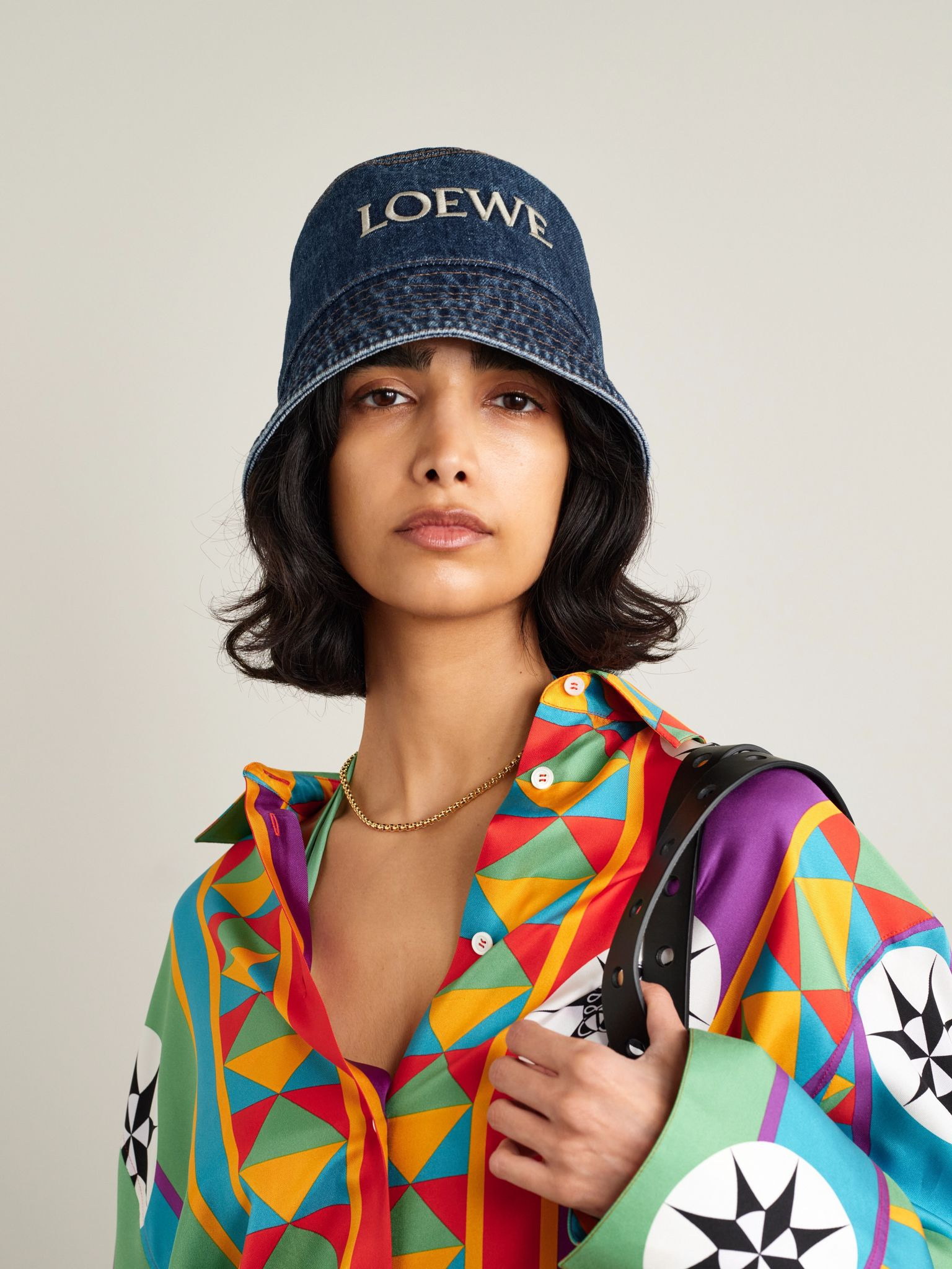 + Paula's Ibiza embroidered denim bucket hat Mid denim - 2