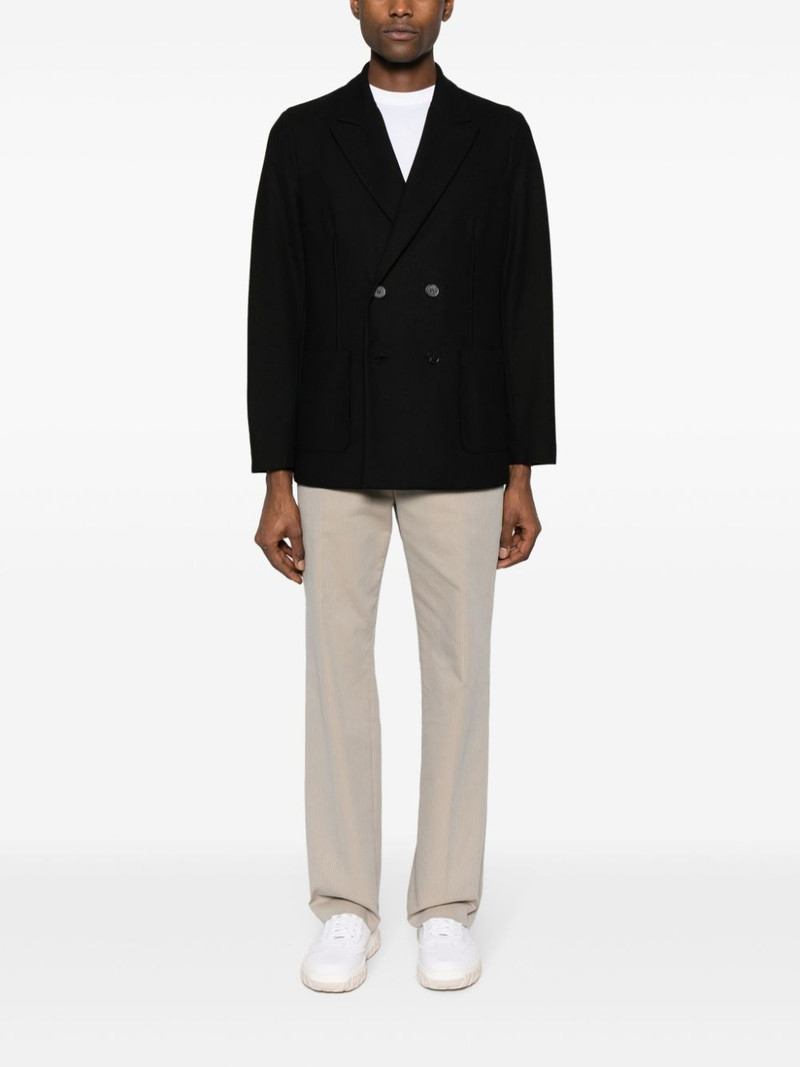 Harris Wharf London honeycomb-knit double-breasted blazer outlook