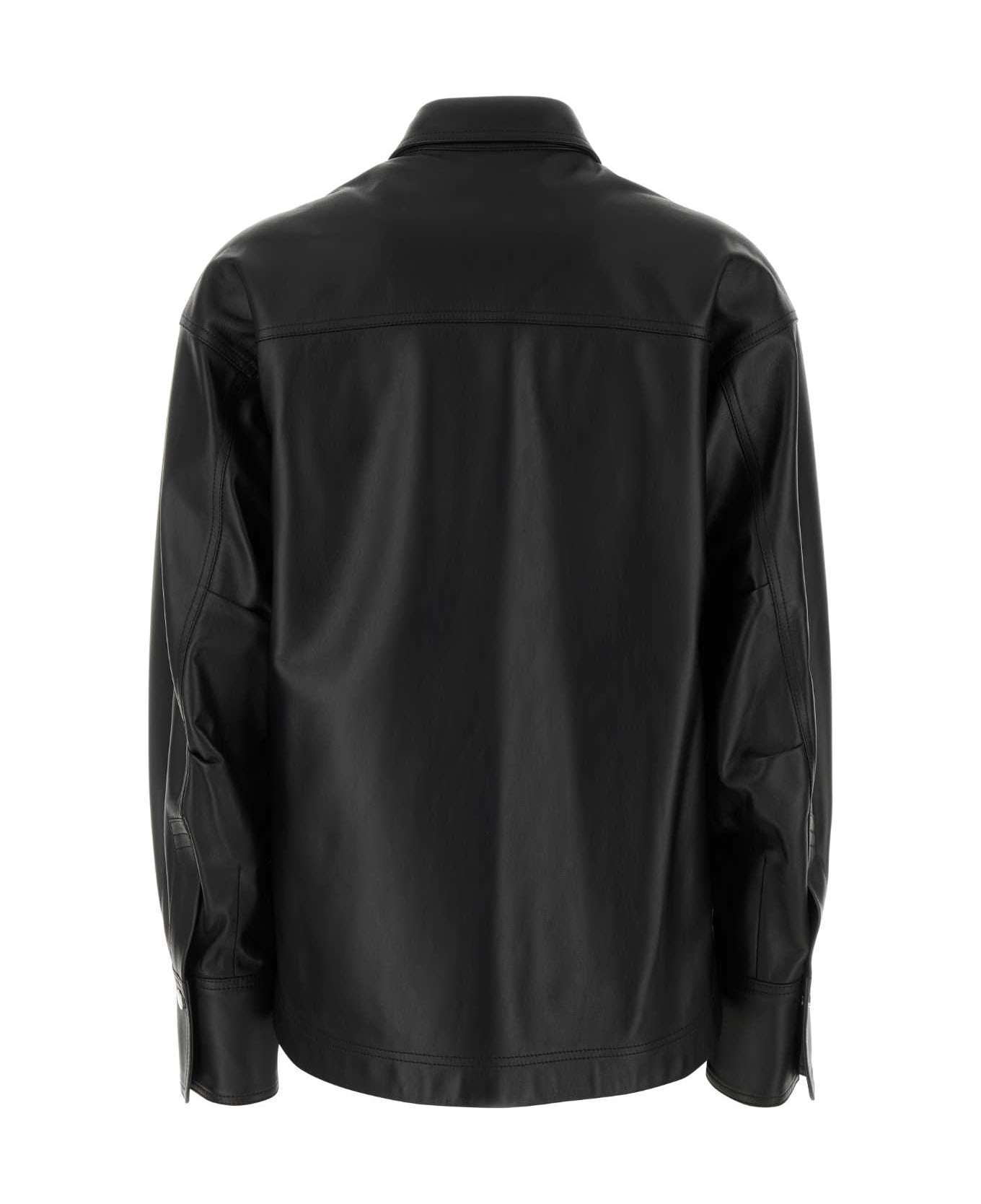 Black Leather Eliza Shirt - 2