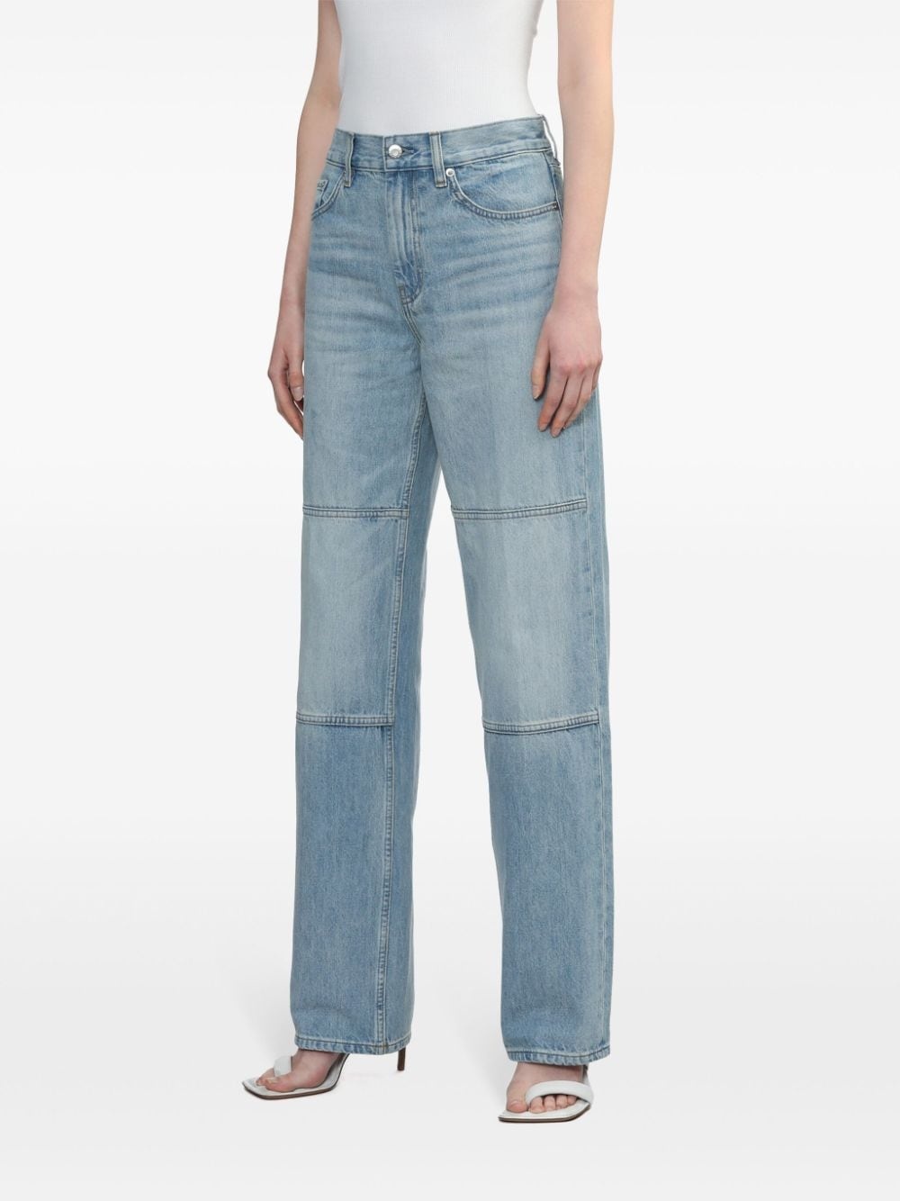 straight-leg panelled jeans - 3