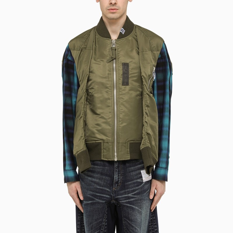 Hollowed-Out khaki bomber jacket - 1