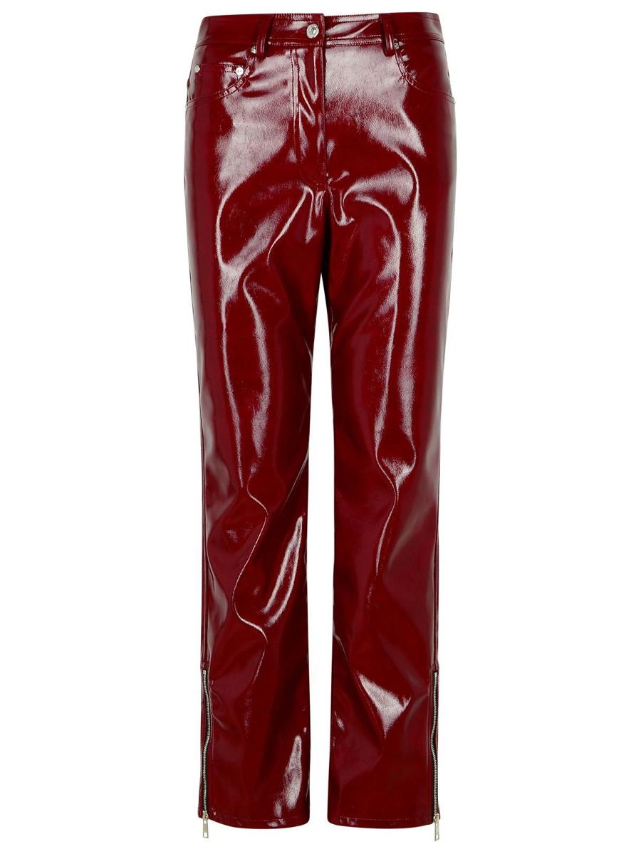 Msgm Burgundy Polyester Pants - 1