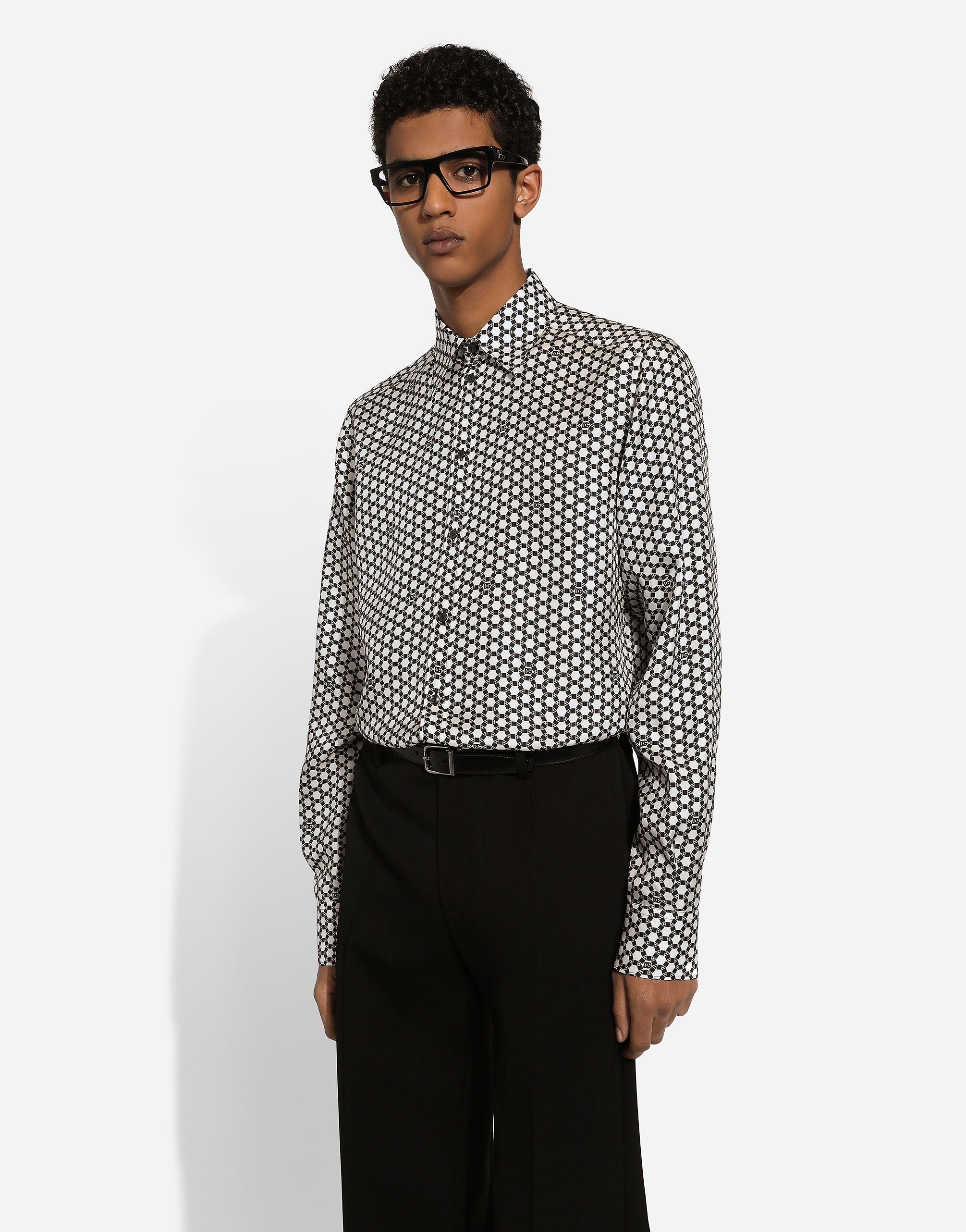 Silk Martini-fit shirt with DG print - 4