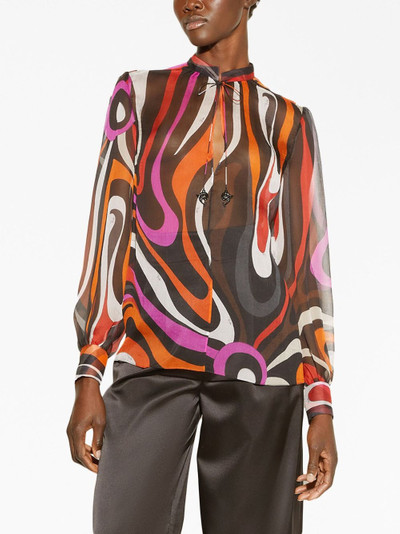 PUCCI wave-print silk blouse outlook