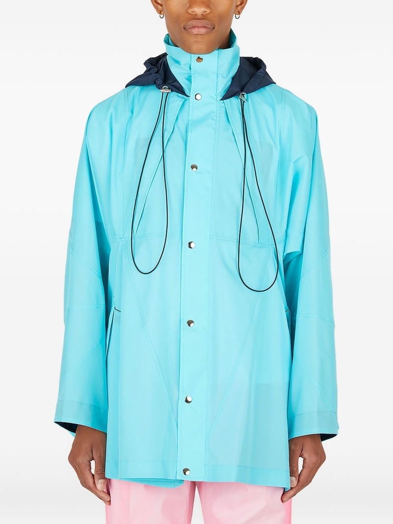 hooded panelled raincoat 1