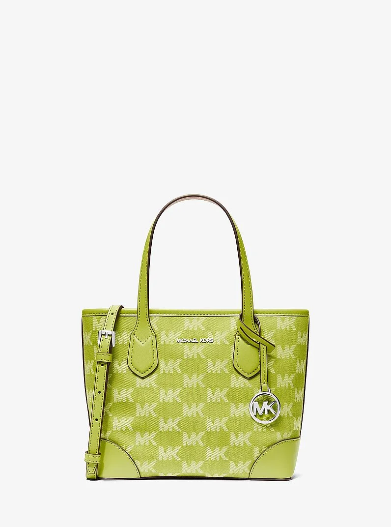 Eva Extra-Small Logo Jacquard Denim Convertible Tote Bag - 1