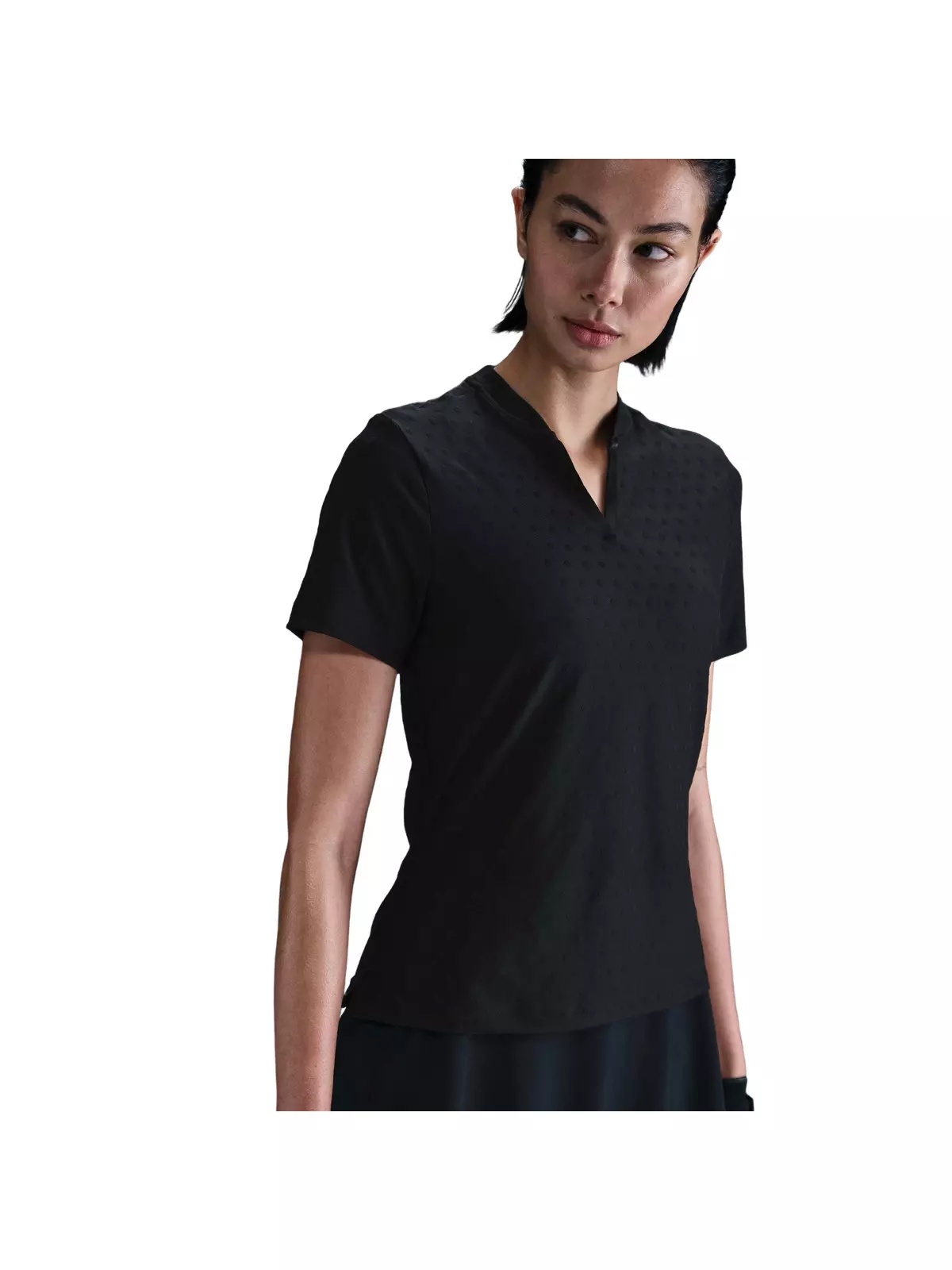 Women's Dri-FIT Tour Short-Sleeve Blade Jacquard AOJ Golf Polo -Black - 6