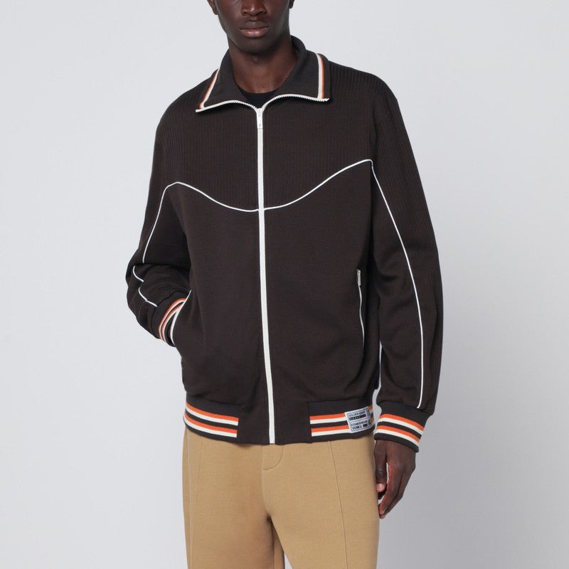Golden Goose Brown Zip Sweatshirt In Technical Jersey Men - 1