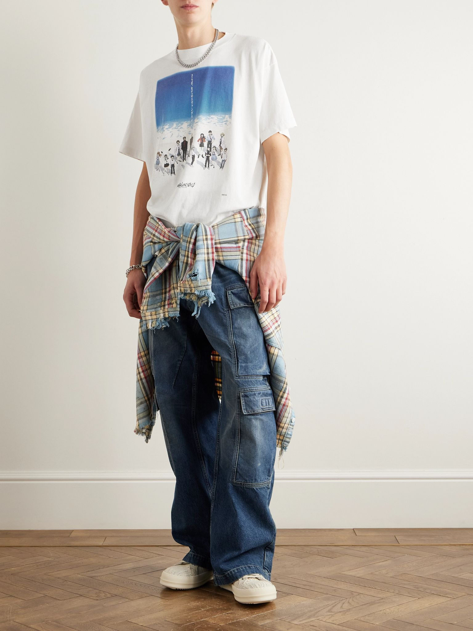 + Evangelion Printed Cotton-Jersey T-Shirt White - 2
