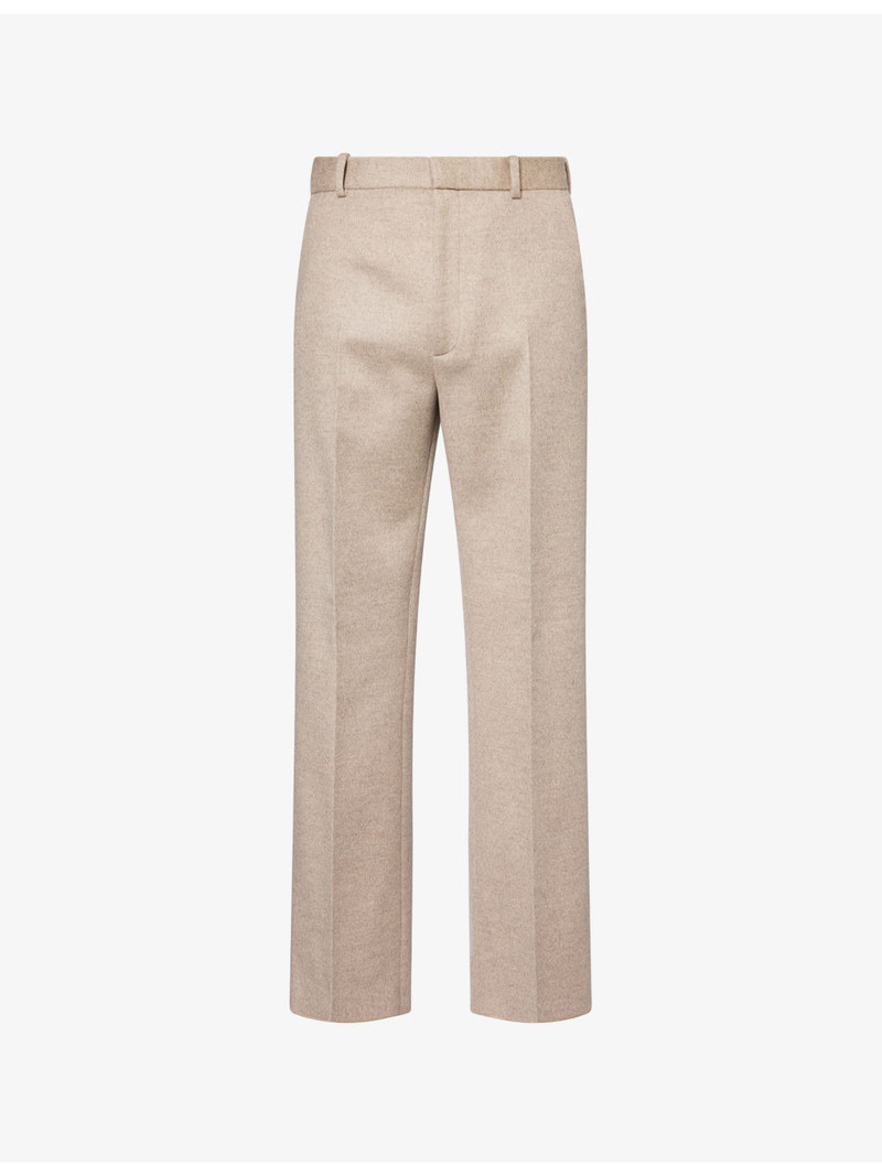 Tailored Straight-Leg Wool-Cashmere Blend Trousers 1