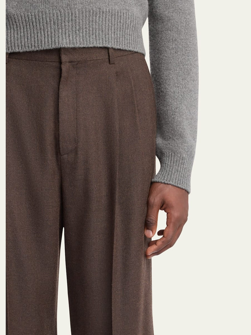 Men's Oberyn Cashmere and Silk Flannel Pleated Trousers 5