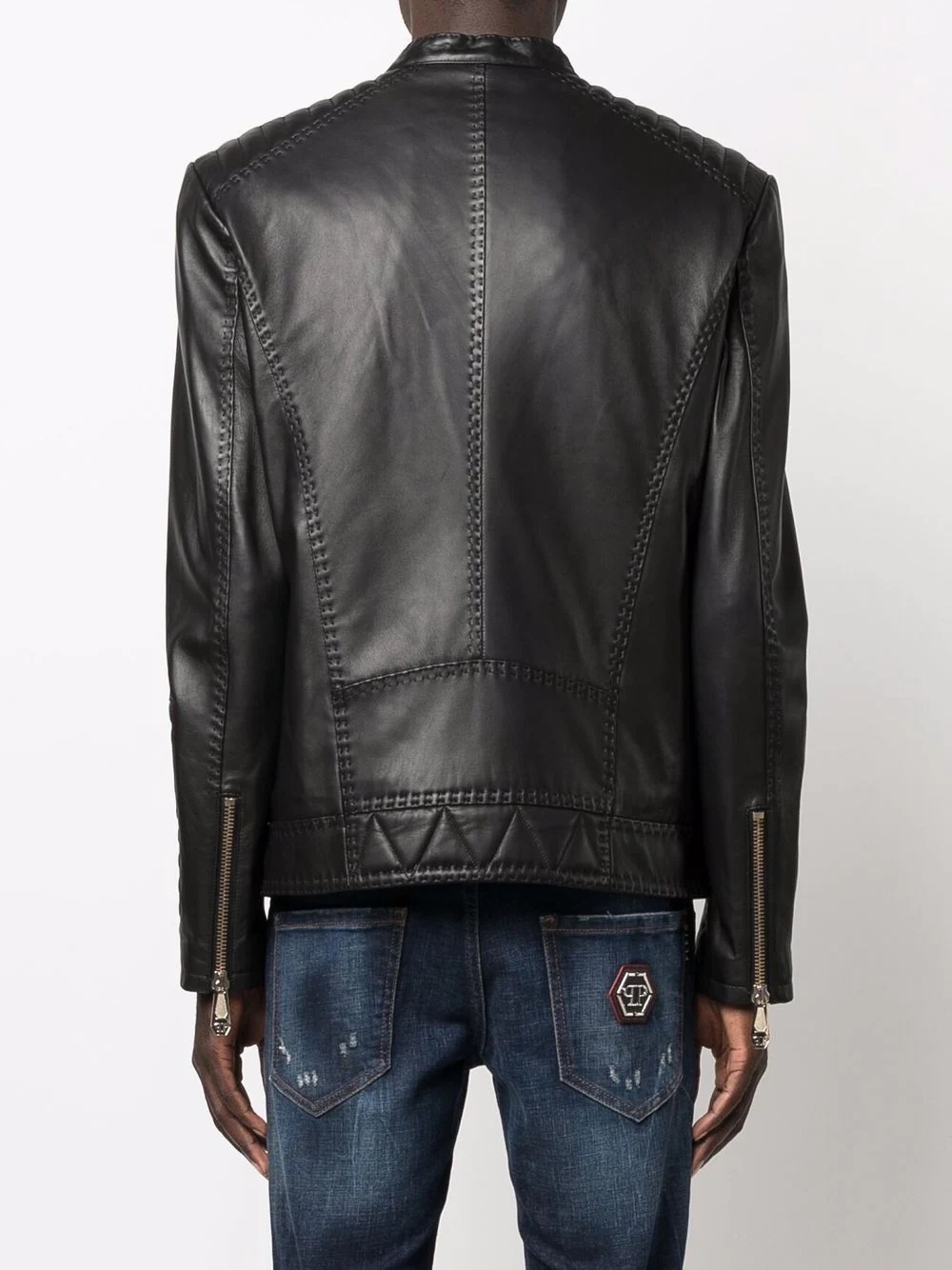 Moto leather jacket - 4